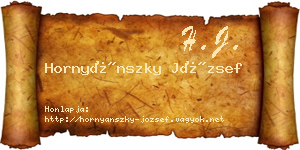 Hornyánszky József névjegykártya