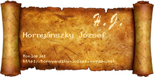 Hornyánszky József névjegykártya